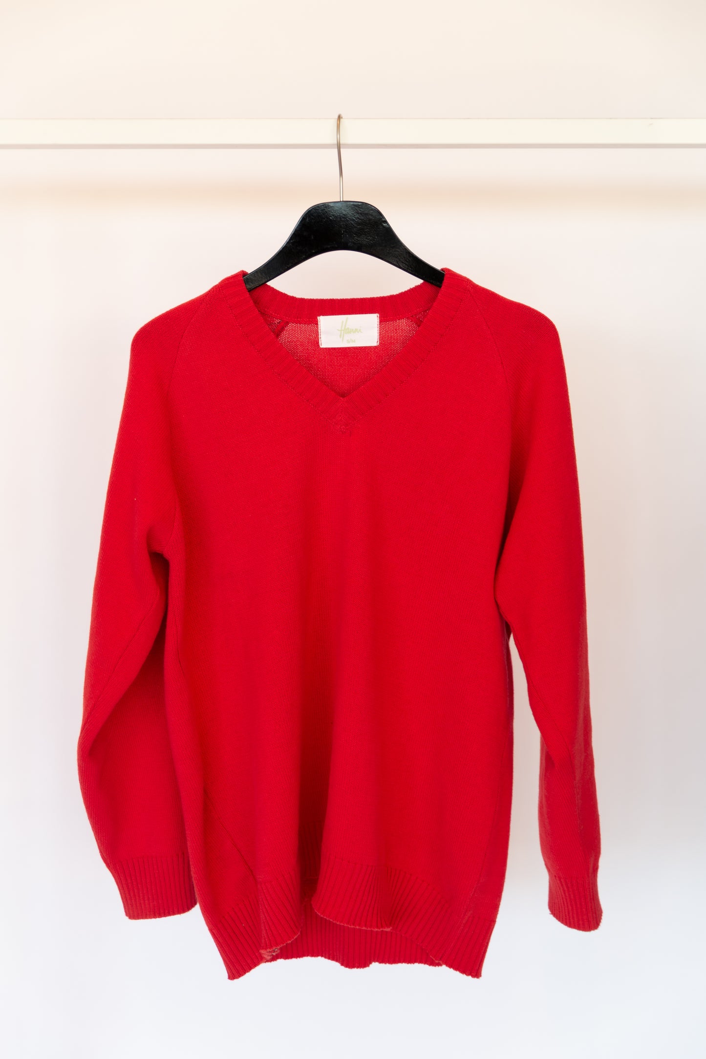 Cotton Knit V Neck Sweater