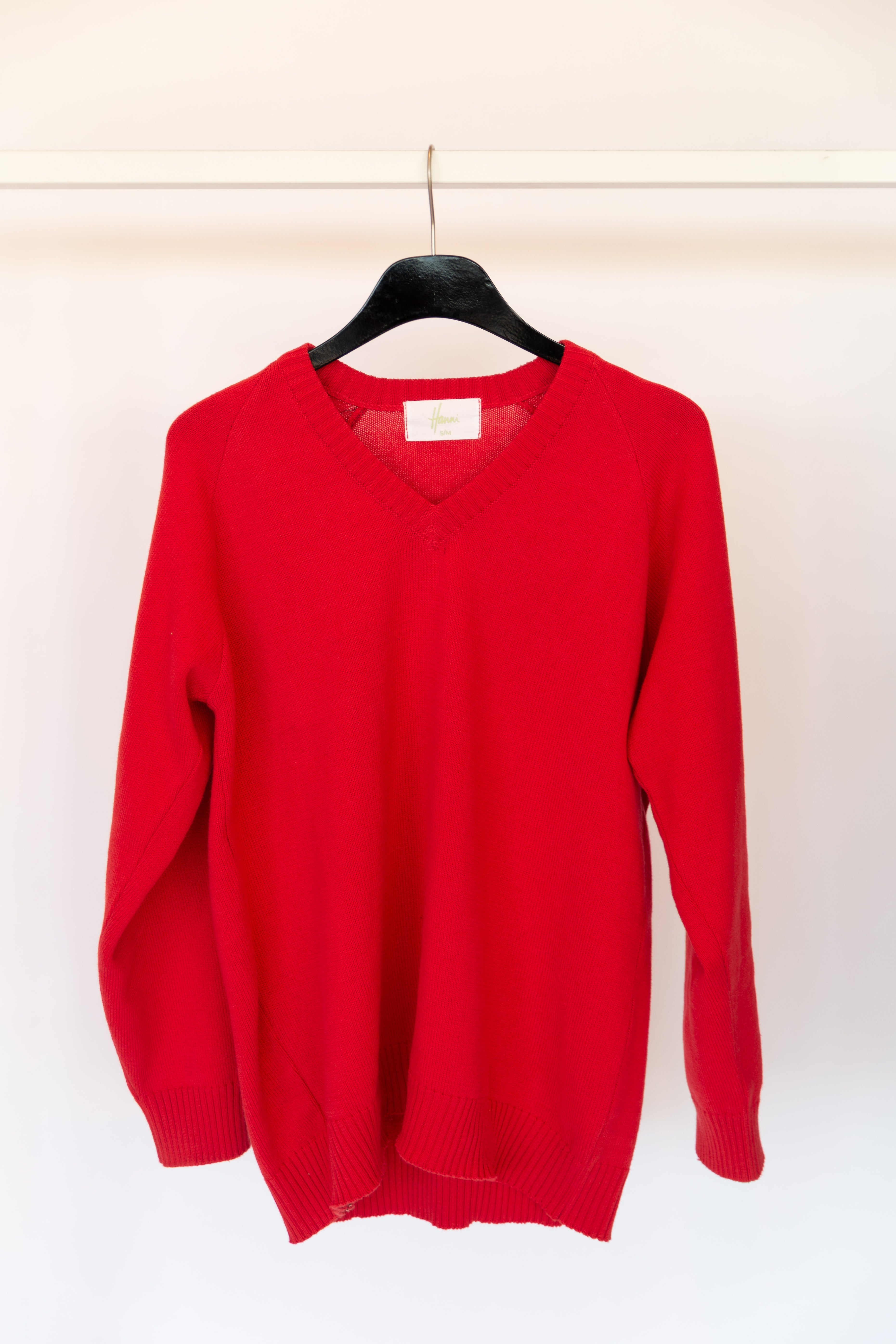 Cotton Knit V Neck Sweater