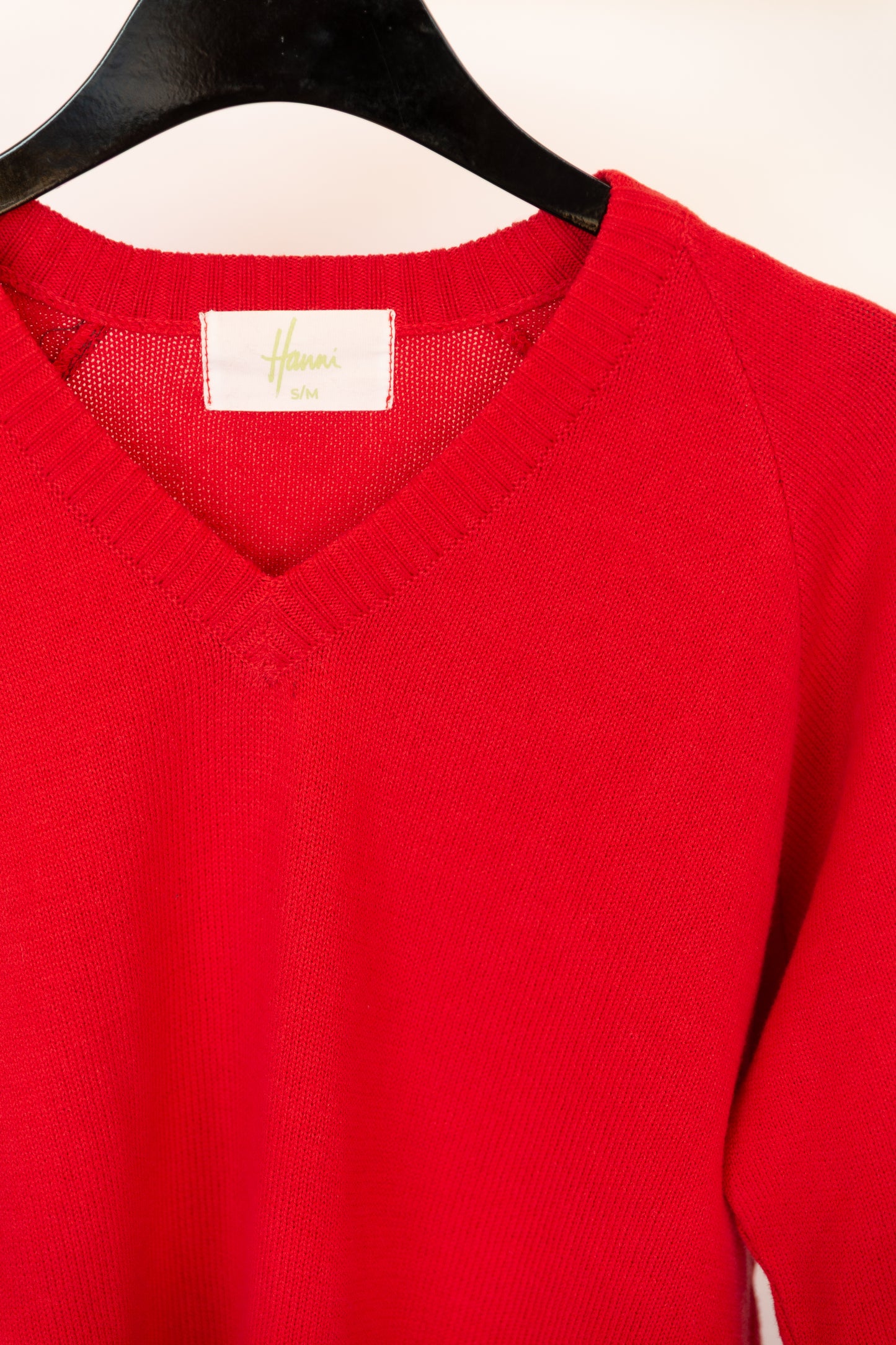 Cotton Knit V Neck Sweater