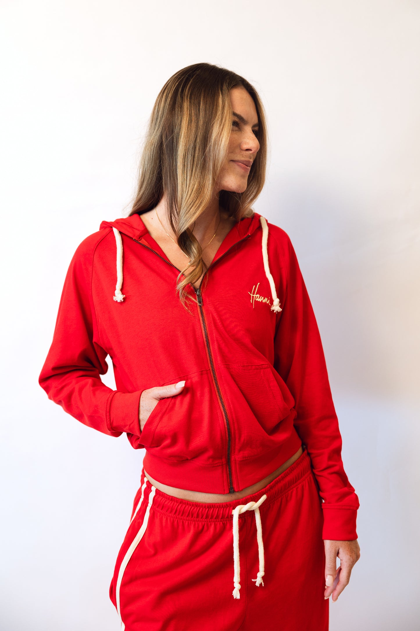 Cotton Jersey Zip Up Hoodie
