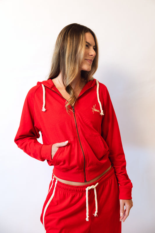 Cotton Jersey Zip Up Hoodie
