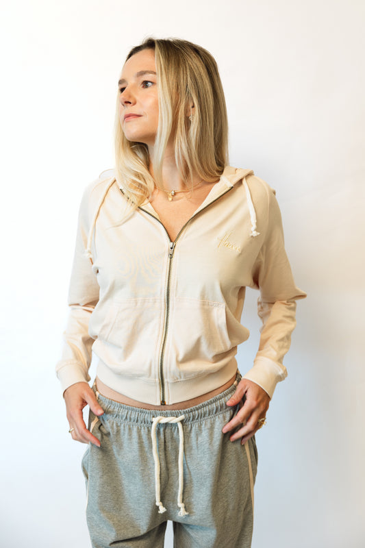 Cotton Jersey Zip Up Hoodie