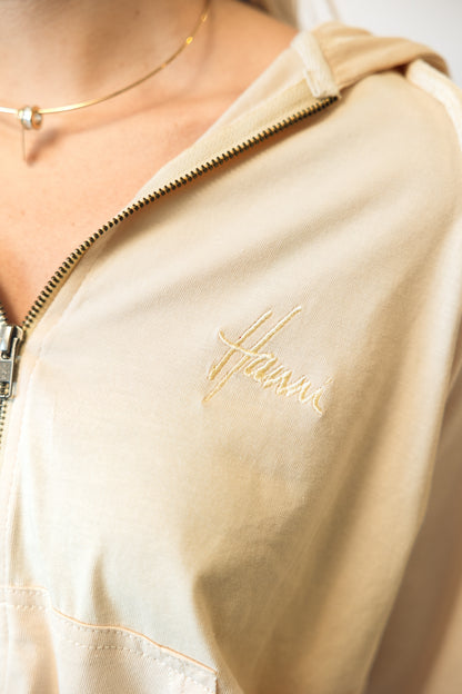 Cotton Jersey Zip Up Hoodie