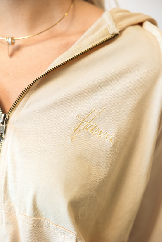 Cotton Jersey Zip Up Hoodie